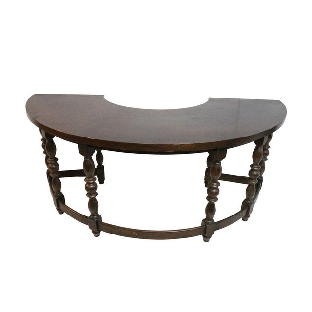 Oak Wood Half Moon Desk Chairish