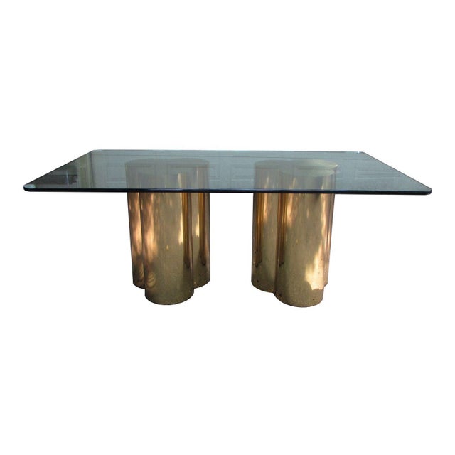 Image of Custom Brass Cloud Pedestal Dining Table Base