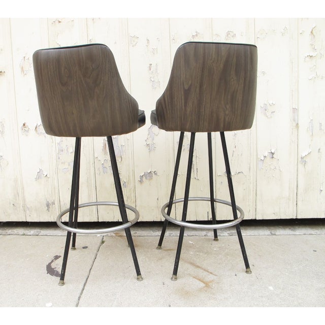 Vintage 1960s Black & Chrome Bar Stools Chairish