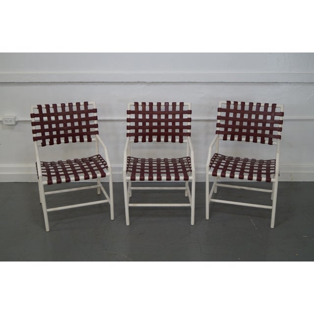 Tropitone Vinyl Strap Patio Chairs Set of 6 Chairish