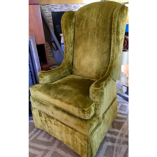 MidCentury Ethan Allen High Back Fireside Chairs A Pair Chairish