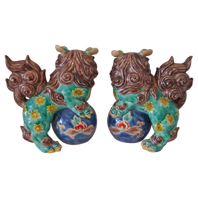 1950s Hand Painted Foo Dogs A Pair Chairish