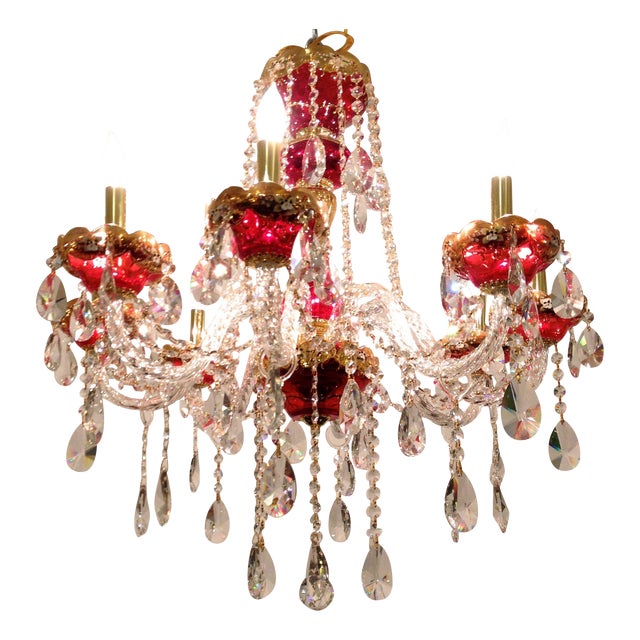 Red Crystal Chandelier Chairish