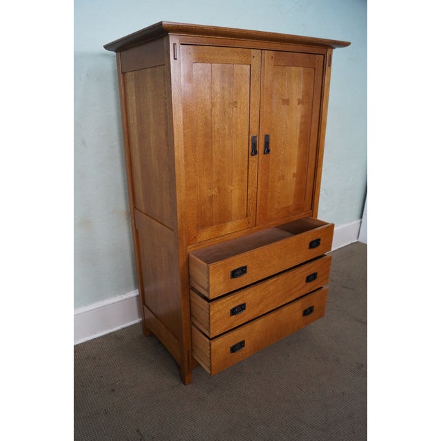 Stickley Mission Oak Entertainment Armoire Chairish