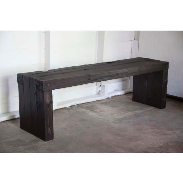 Japanese Yakisugi Wood Parsons Bench Coffee Table | Chairish