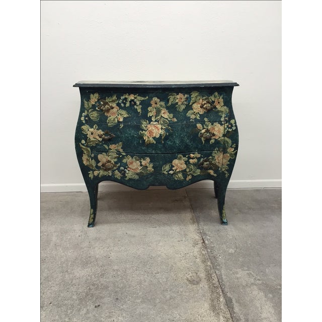 HandPainted Floral Green Bombay Chest Chairish
