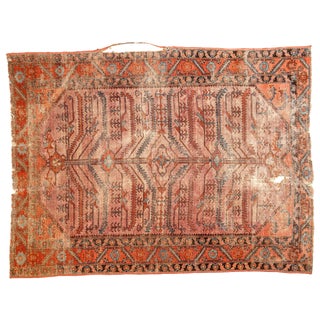 Antique Distressed Lilihan Square Rug - 4'10" X 6'4"