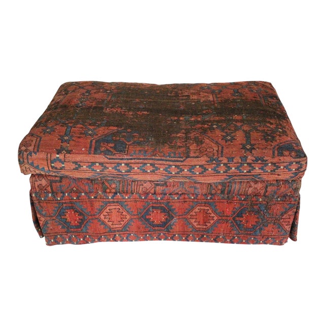 Vintage Kilim Upholstered Ottoman Chairish