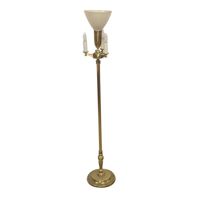 Vintage Stiffel Brass Torchiere Floor Lamp | Chairish