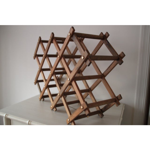 Vintage Wooden Accordion Wine Rack Chairish