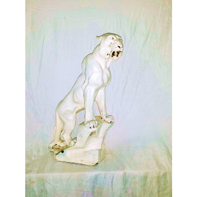 Large White Tiger Sculpture 1930's Chairish