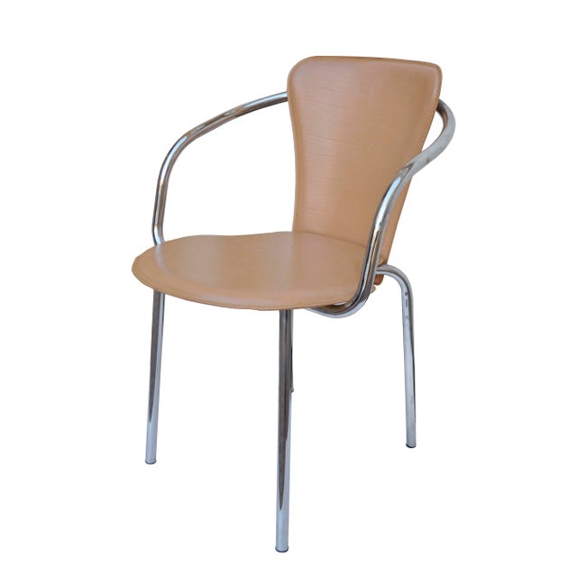 Italian Chrome & Leather Dining Chairs - Set of 4 | Chairish