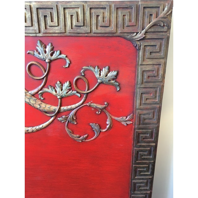 Asian Red Wooden Queen Headboard Chairish