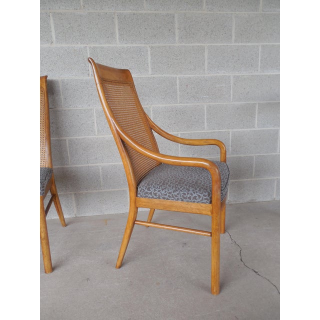 Drexel Heritage Danish Modern Style Pecan Wood Dining Chairs Set of 6