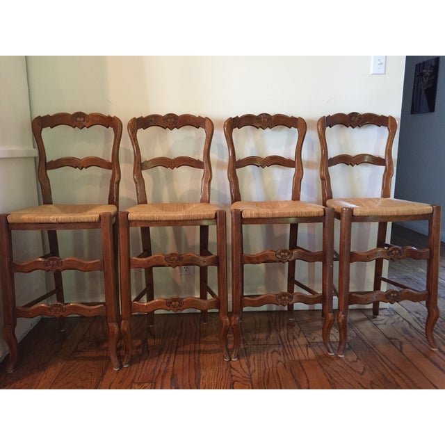 French Country Bar Stools Set of 4 Chairish