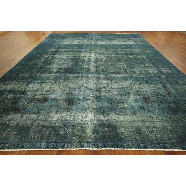 Irani Persian Blue Overdyed Wool Rug 10'X13' Chairish