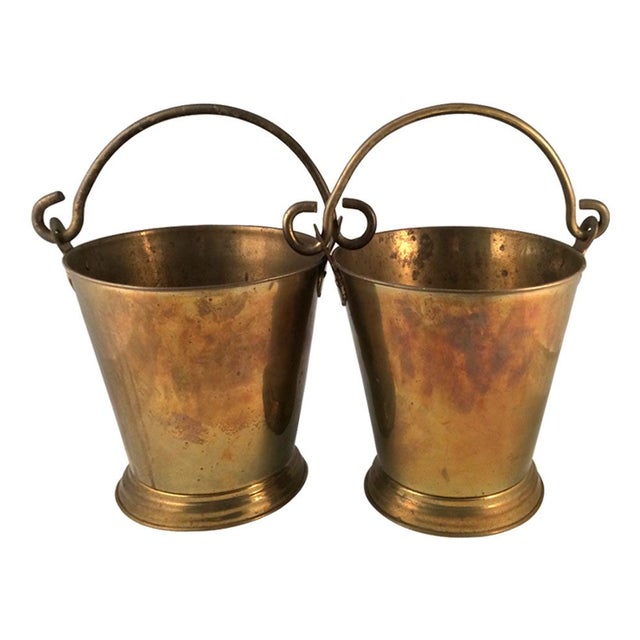 Vintage Brass Fire Buckets A Pair Chairish