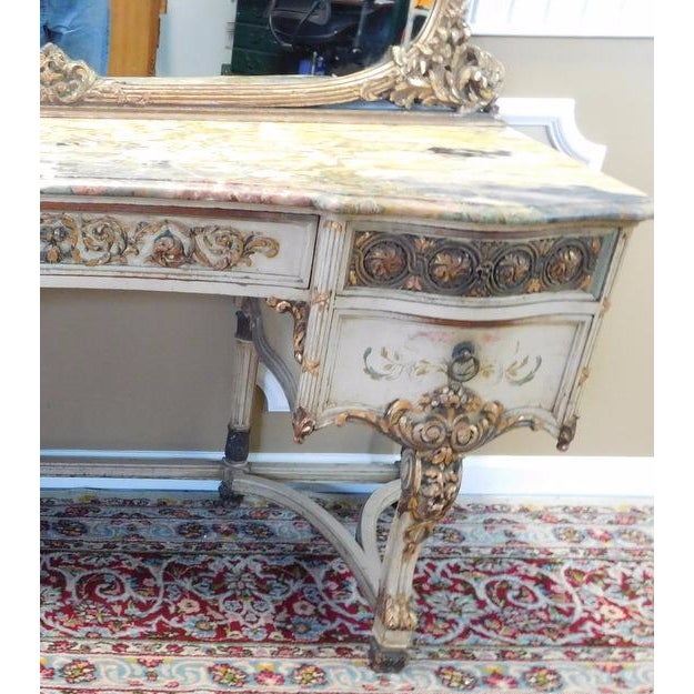 Marble Top Adam's Style Dressing Table Vanity 1920 | Chairish