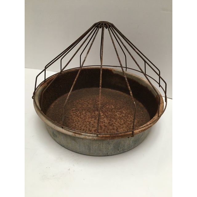 Vintage Farmhouse Domed Galvanized Metal Chicken Feeder Chairish
