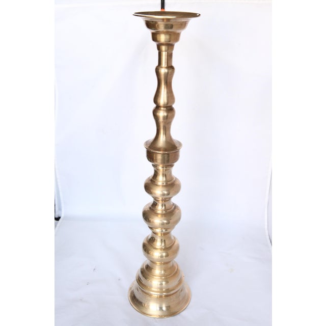 Solid Brass Oversized Standing Fireplace Candle Holders a Pair Chairish