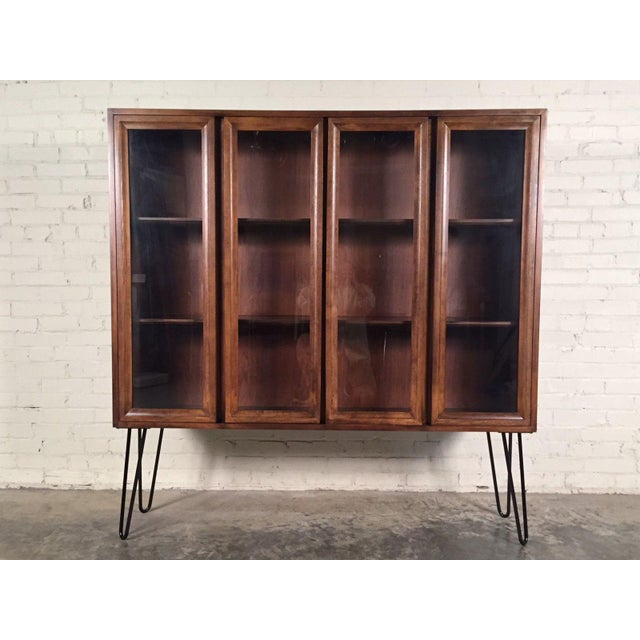 MidCentury Modern Display / Bookcase With Hairpin Legs Chairish