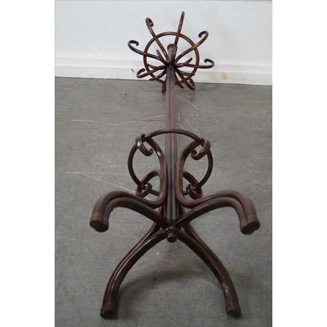 thonet antique bent wood standing coat rack chairish