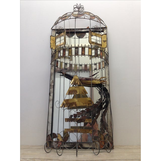 Monumental Curtis Jere Bird Cage Mirror Chairish