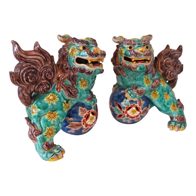 1950s Hand Painted Foo Dogs A Pair Chairish