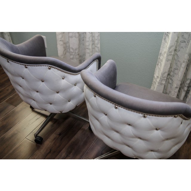 Reupholstered MidCentury Office Chairs A Pair Chairish