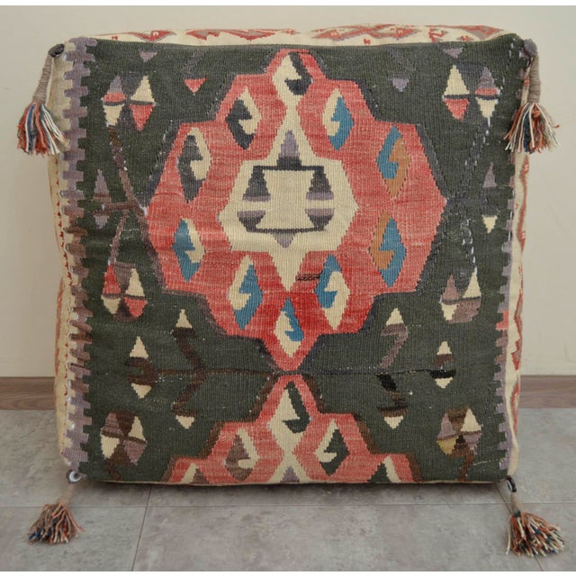 Turkish Hand Woven Kilim Floor Pillow Cushion Cover - 24? X 24? Chairish
