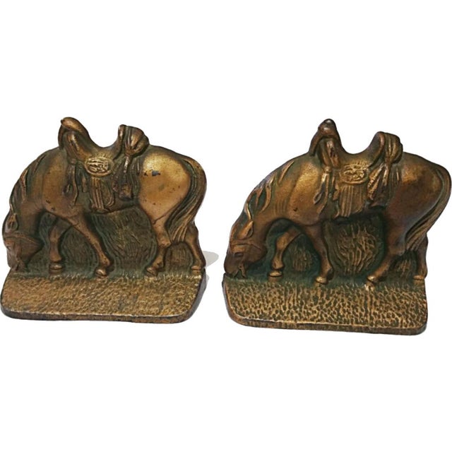 Vintage 1930s Bronze Horse Equestrian Bookends Chairish