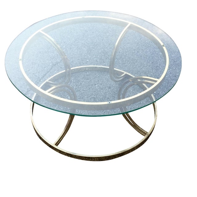 Crescent Base Brass Cocktail Table Chairish