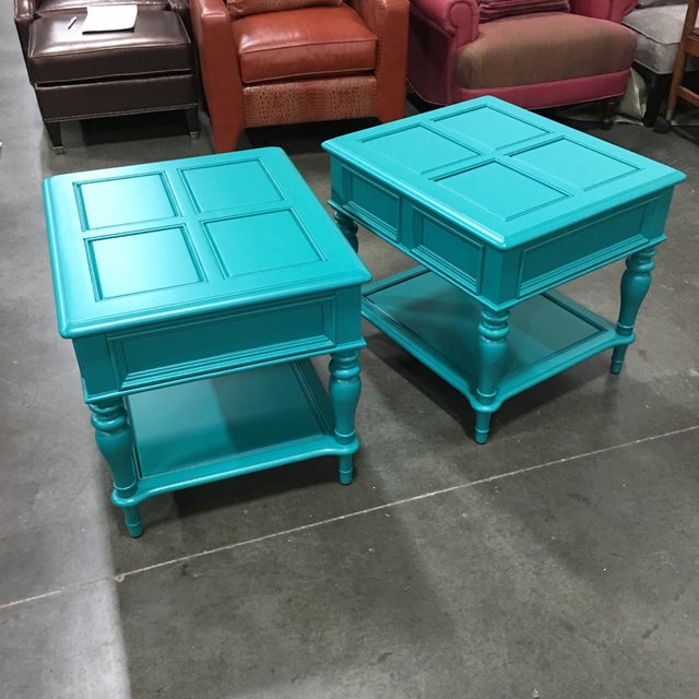 Turquoise End Tables by Bassett Pair Chairish