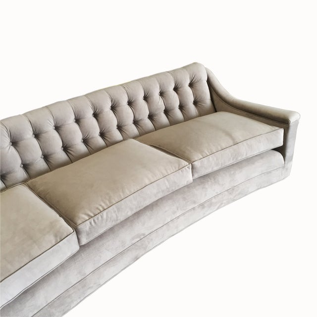 Dove Grey Vintage Regency Tufted Velvet Sofa Chairish