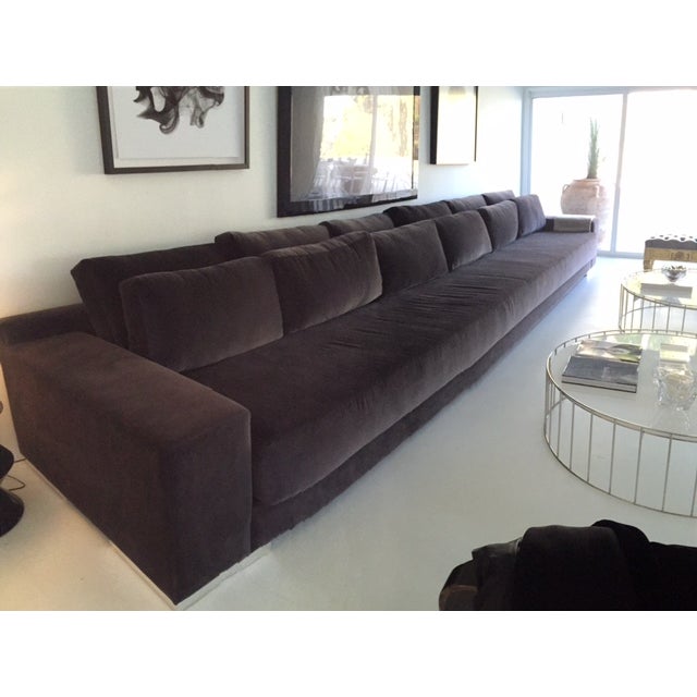 Black Velvet Modern Sofa | Chairish