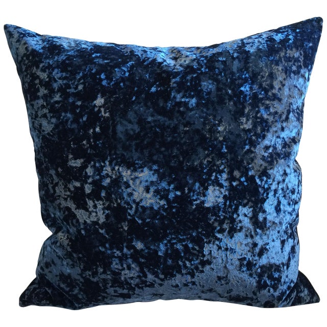 Vintage 1940 s Royal Blue Velvet Pillows - Pair Chairish