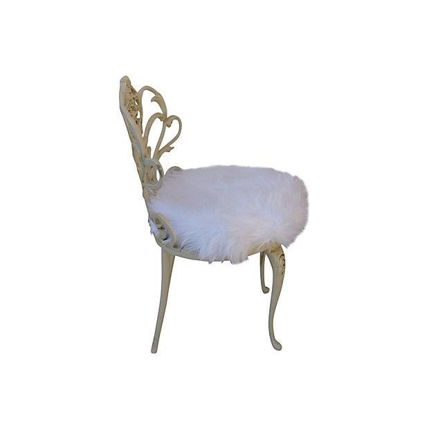 Faux Fur Vanity Stool | Chairish