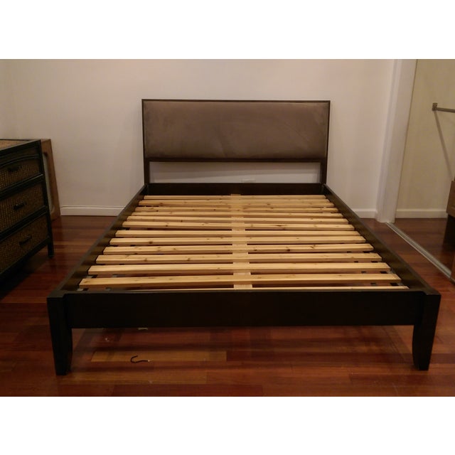 Crate & Barrel Queen Size Wooden Bed Frame Chairish