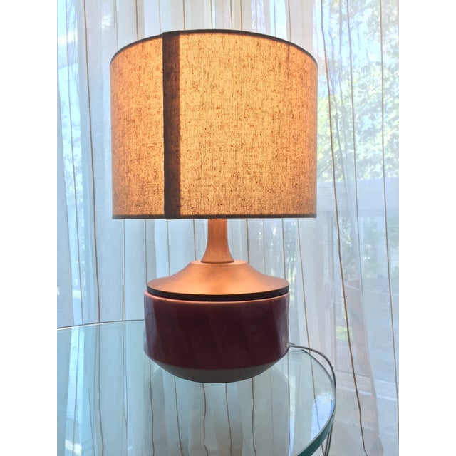 Small Mid-Century Organic Modern Ceramic Table Lamp | Chairish