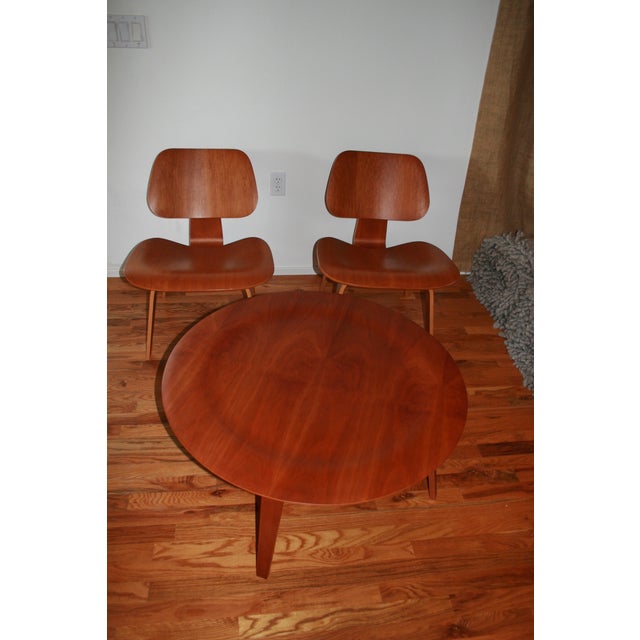 Eames Molded Plywood Table & 2 Lounge Chairs Chairish