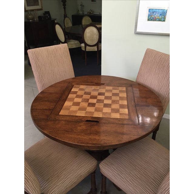 Bausman & Co. Round Custom Pedestal Game Table Chairish