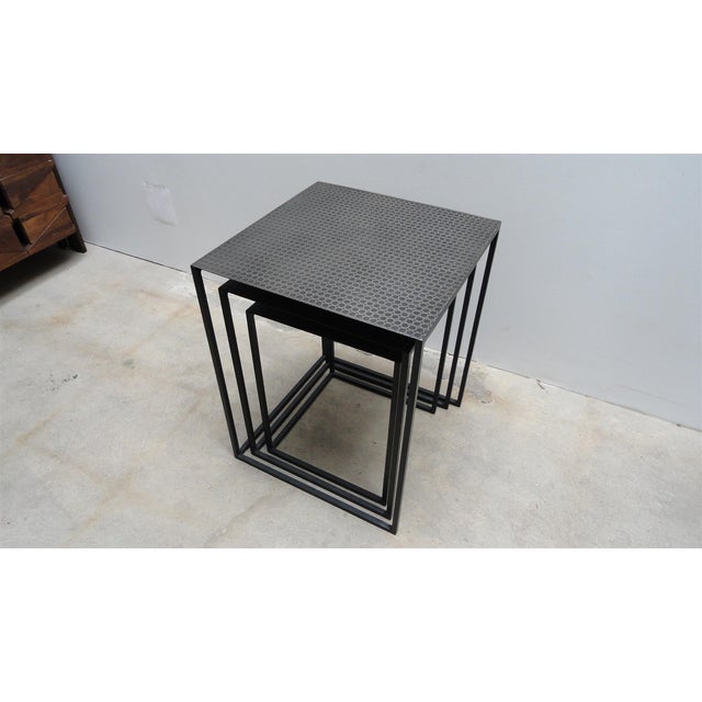 Contemporary Metal Nesting Tables Set of 3 Chairish