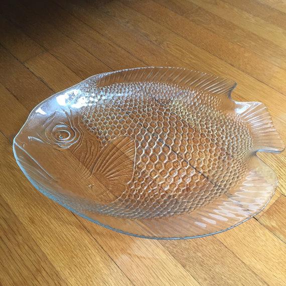 Vintage Clear Glass Fish Platter Chairish
