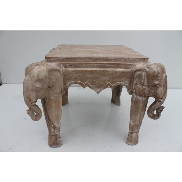 Italian Carved Wood Elephant Side Coffee Table Chairish