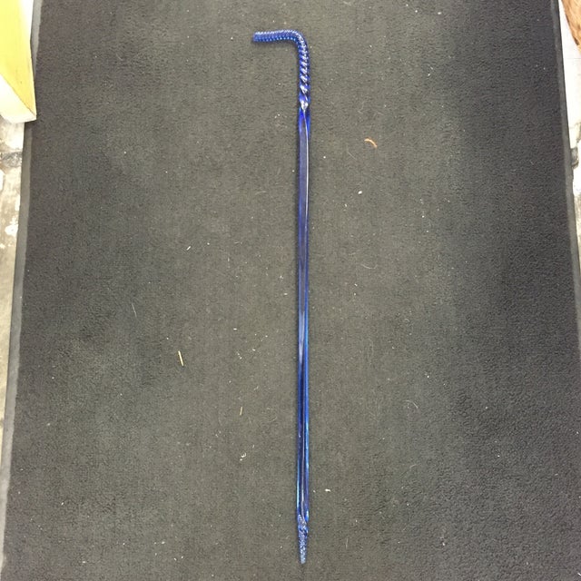 Antique Blue Barley Twist Glass Walking Stick Chairish