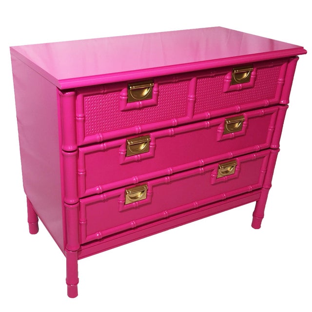 Vintage FauxBamboo Pink Chest of Drawers Chairish