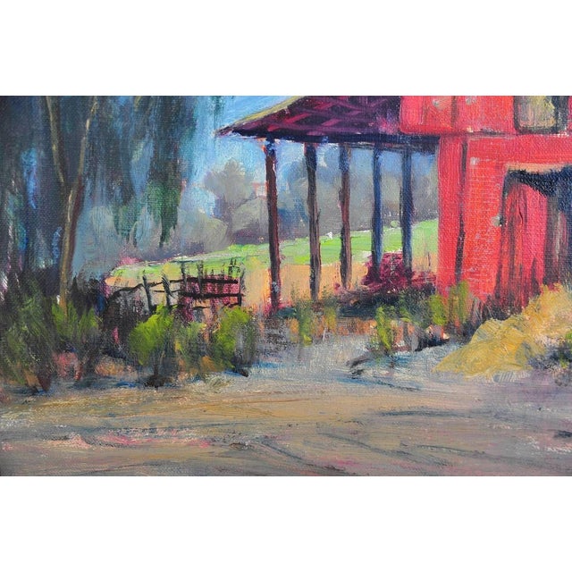 Darwin Duncan MidCentury Red Barn Oil Painting Chairish