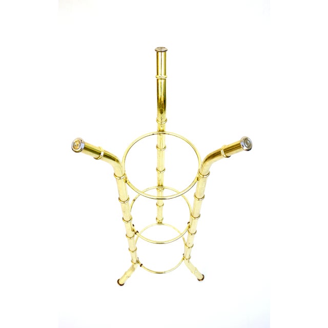 Brass Faux Bamboo Champagne Chiller & Stand Chairish