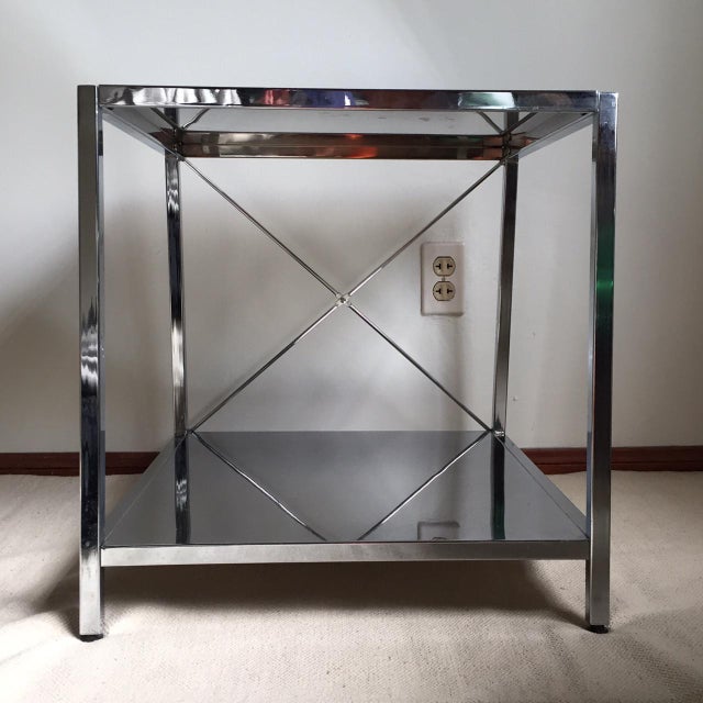 CB2 Harvey Chrome Nightstands A Pair Chairish