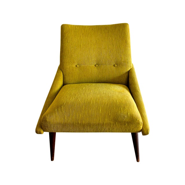 MidCenury Modern Italian Velour Chair Chairish